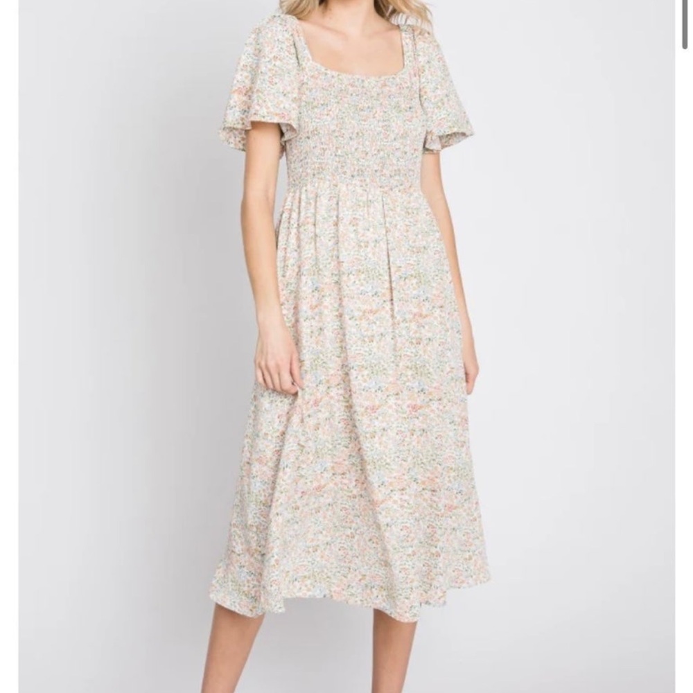 Pinkblush ott Multicolor Floral Midi Dress
